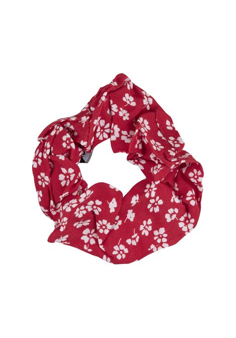 Elastico Rosso Con Fiori Bianchi THE ANDAMANE | ALMARED FLOWE PRINT